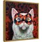 Enigma (Cat) by Lucia Heffernan 16-in. W x 16-in. H. Canvas Wall Art Print Framed in Gold